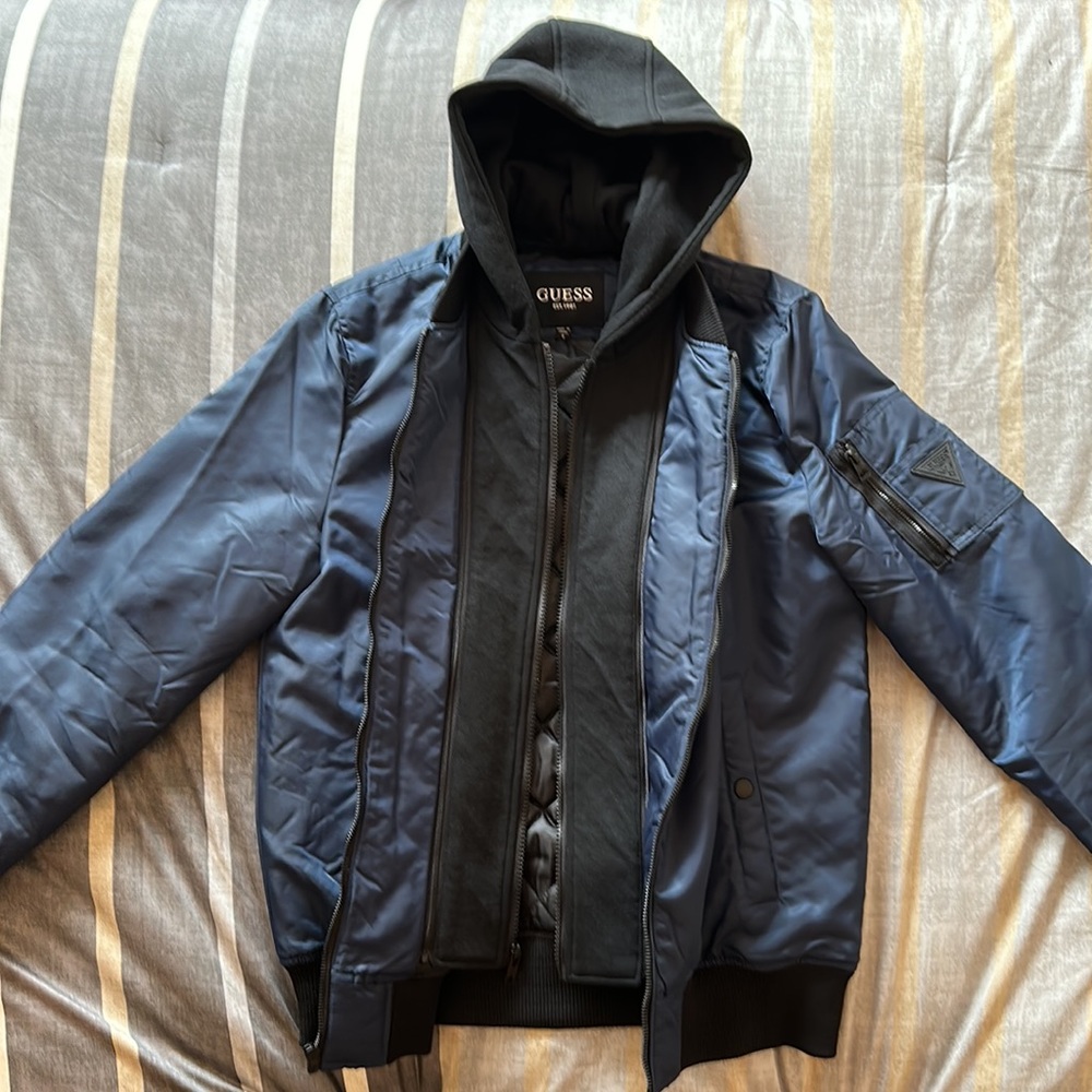 Men's Bomber Jacket With Removable Hooded Inset (Near… Gem